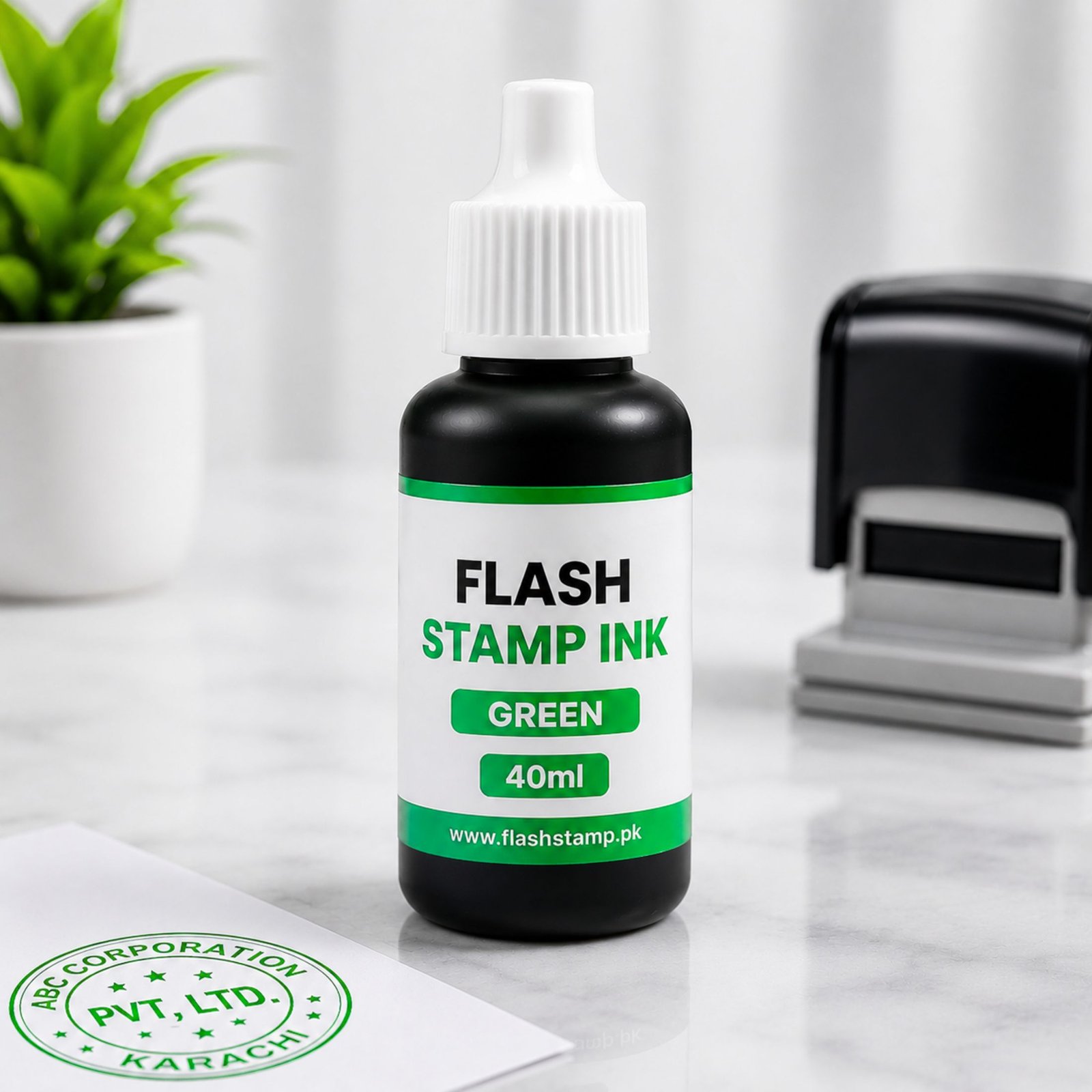Green Flash Stamp Ink